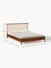 Pine Wood Bed Windsor with Hea