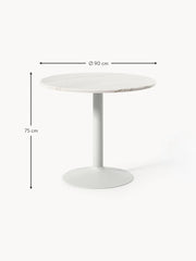 Mesa de comedor redonda de mármol Miley, Ø 90 cm