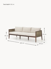 Sofá lounge de jardín Travis (3 plazas) de madera de acacia