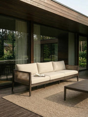 Sofá lounge de jardín Travis (3 plazas) de madera de acacia