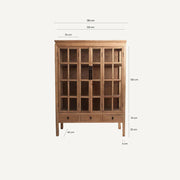 Vitrina Tartu de madera de olmo