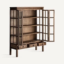 Vitrina Tartu de madera de olmo