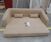 Sofá cama Eliot (3 plazas) de bouclé de osito de peluche