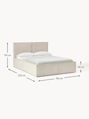 Cama tapizada de pana Dream con almacenaje