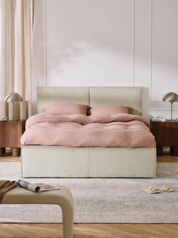 Cama tapizada de pana Dream con almacenaje