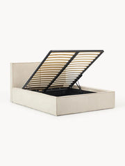 Cama tapizada de pana Dream con almacenaje