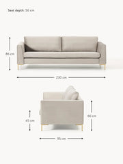 Velvet Sofa Luna (3-seater)