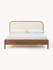 Wooden Bed Jones with Bouclé H