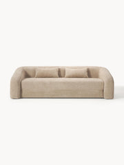 Sofá cama Eliot (3 plazas) de bouclé de osito de peluche