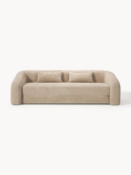 Sofá cama Eliot (3 plazas) de bouclé de osito de peluche